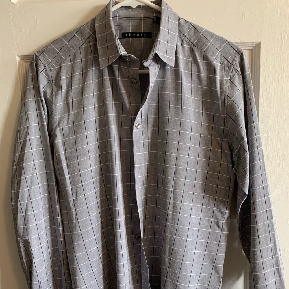 Theory - checkered collared shirt - XS